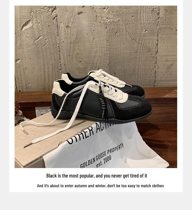 Women's Retro Colorblock German Trainers 2025, Versatile Inner Heightening Round Toe Lace-up Casual Sports Shoes, Forrest Gump Style.