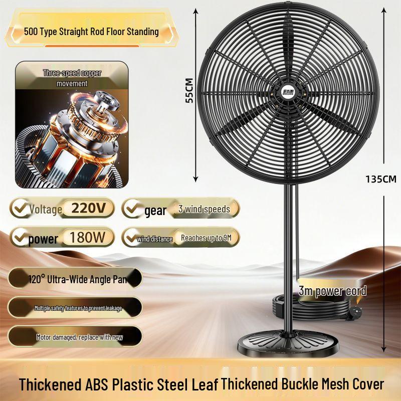 High-Power Industrial Wall-Mounted Fan with Long-Range Airflow Classic Wall-Mounted
