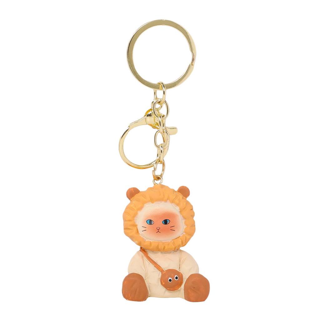 Red Panda Rabbit Resin Keychain - Cute Charm for Women's Bags