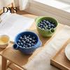 Grapes Washing Bowl Ceramic Berry with Drain Holes, Self Spinning Fruit Easy Clean Strainer Vegetable Washer, Swirling Rinsing Colander for