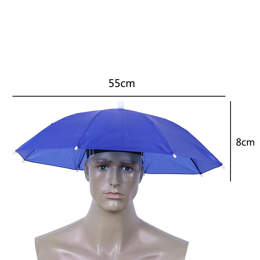 

Portable Rain Umbrella Hat Foldable Outdoor Fishing Sunshade Waterproof Camping Headwear Beach Head Hats Fishing Hat 55/69/77CM