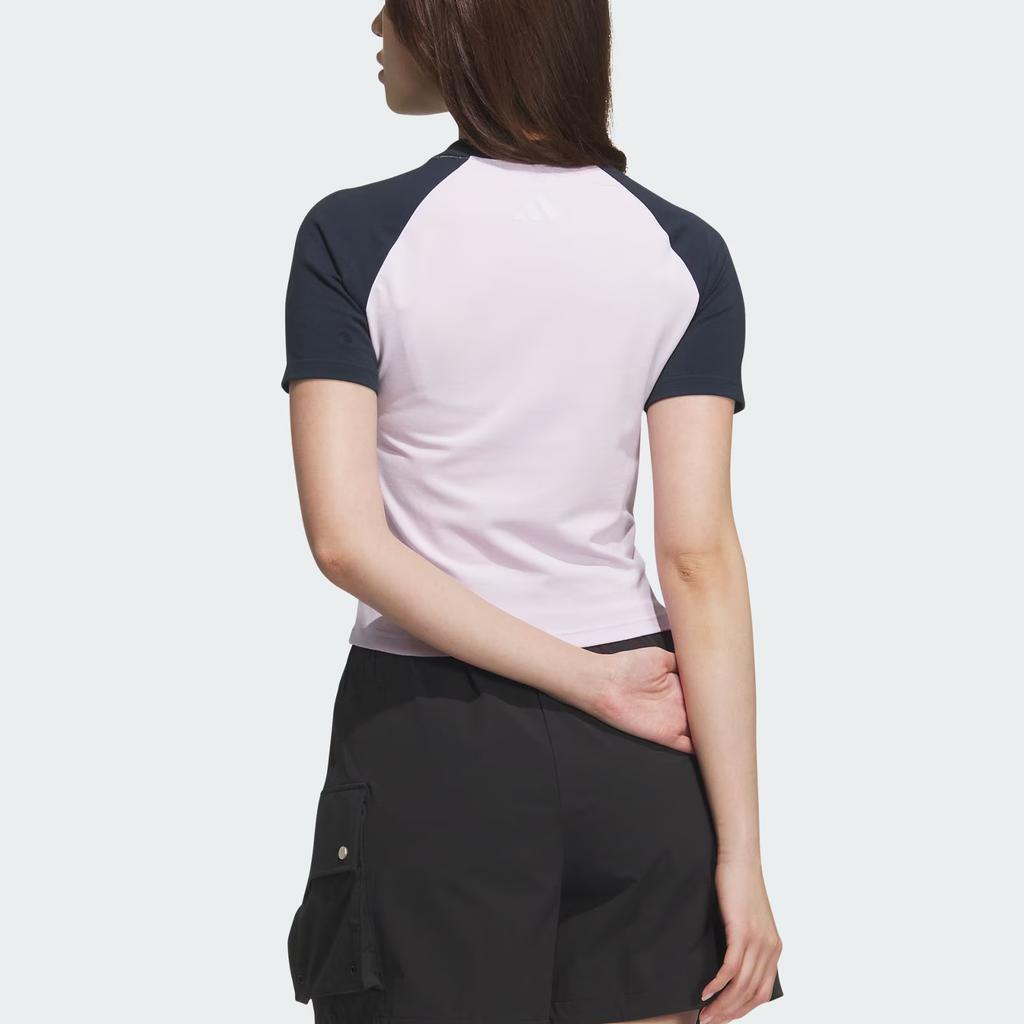 Adidas Graphic Raglan T-Shirt Women Tops Ice-Lavender Aurora-Ink-Blue KC1497