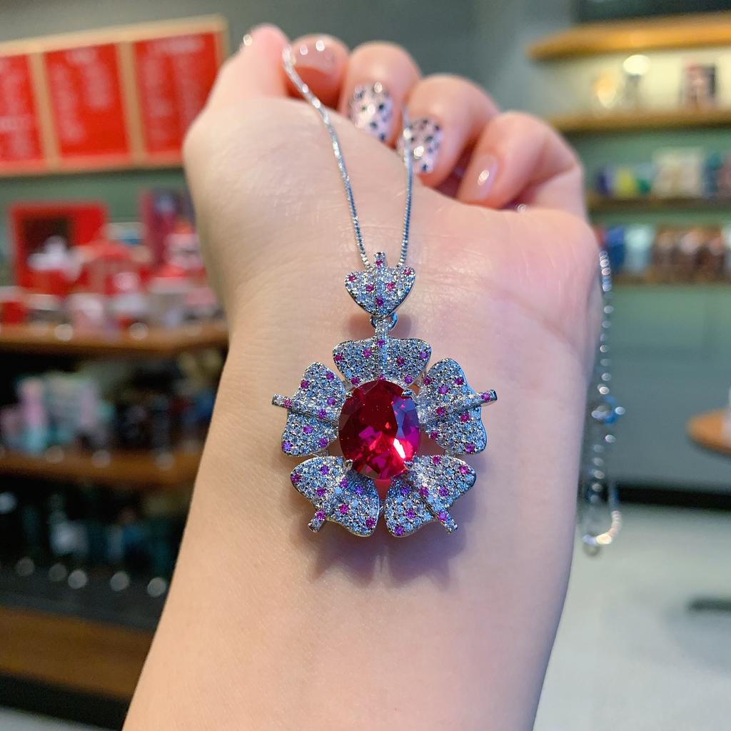 Jewelry Style Retro Simulation Color Treasure Pattern Creative Pendant Necklace Main Stone 10 * 12