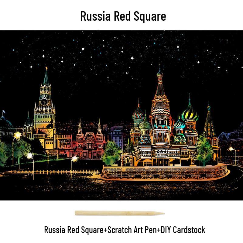 City Night View Scratch Art – DIY Kreatives Handgemachtes Malen Geschenk für Beste Freundin