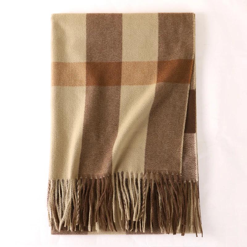 Luxury Design Plaid Cashmere Scarf For Women Winter Warm Shawl Wrap Pashmina Bufanda Thick Blanket Poncho Echarpe Bandana