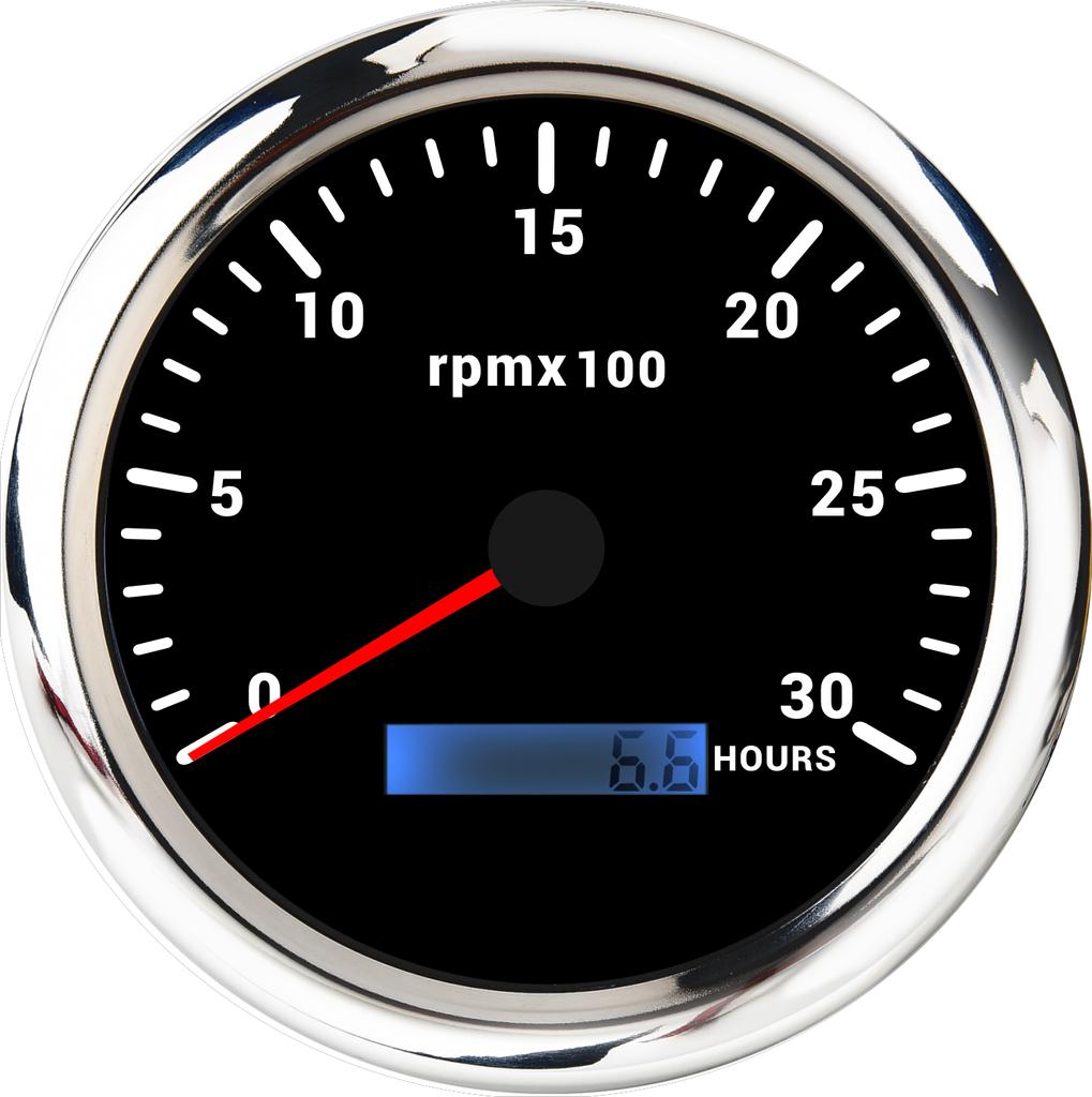 Universal 110MM Speed Tachometer with 3k/4k/6k/7k/8k RPM Meter for Car Boat Marine 7 Color LED Digital Tach Hourmeter Sensor M18