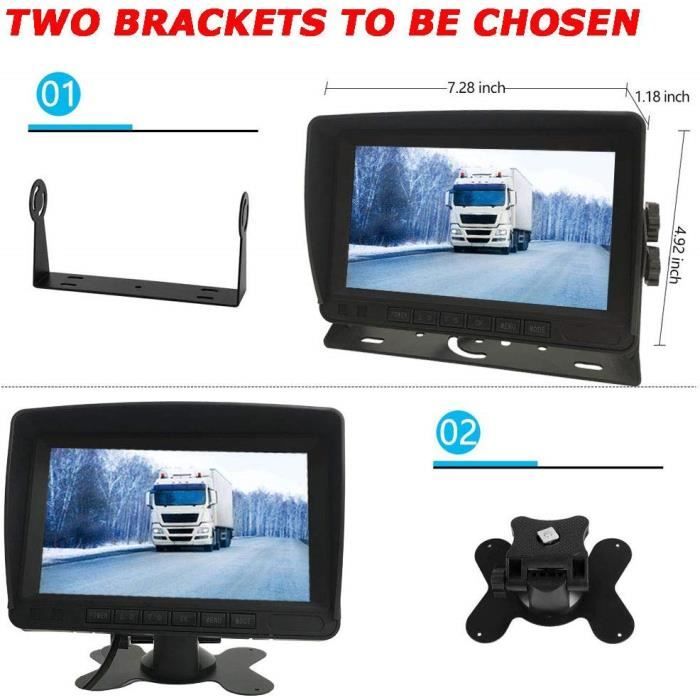 12V-24V Système D'appareil-photo De Secours De Voiture De, 7 " TFT LCD HD Moniteur De Voiture Couleur +2x RV Bus Truck Carav 2501