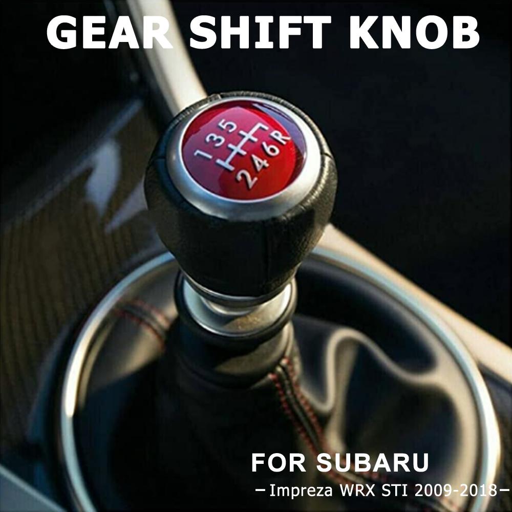 Buton schimbător de viteze pentru mașină, cu 6 viteze, cap din piele, manetă schimbător de viteze, pentru Subaru Legacy Outback Forester Impreza STI