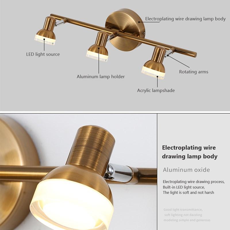 Modern LED Wall Light Multi-head Mirror Front Lamps For Bathroom Bedroom Dressing Table Home Decor Indoor Lighting Fixtures