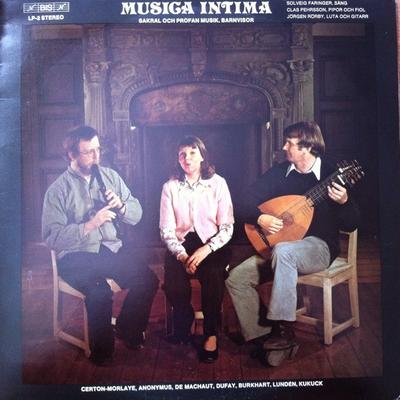 LP Record PIERRE CERTON GUILLAUME MORLAYE A  Musica Intima Sakral Och Profan Mu LP2 BIS 1974 Sweden Classical Used