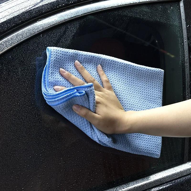 40x40cm Clean Wipe Auto Detailing Waffle Weave Wash Towel Glass Cleaning Water Drying Microfiber Window for Kitchen Bath Home