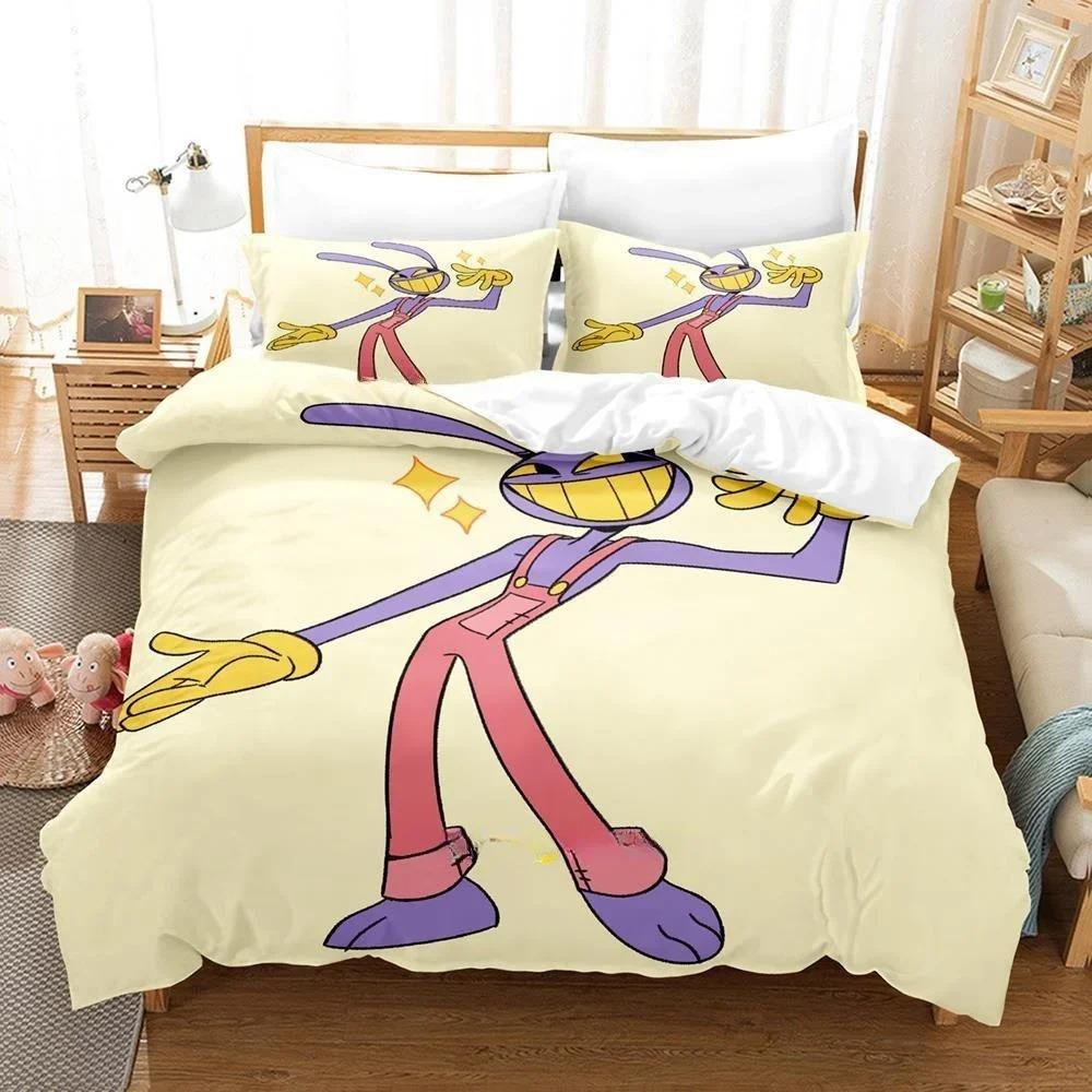 3D Printing The Amazing Digital Circus Bedding Set Cartoon Anime Three-piece Set Adult Kid Bedroom Duvetcover Sets Home Textiles