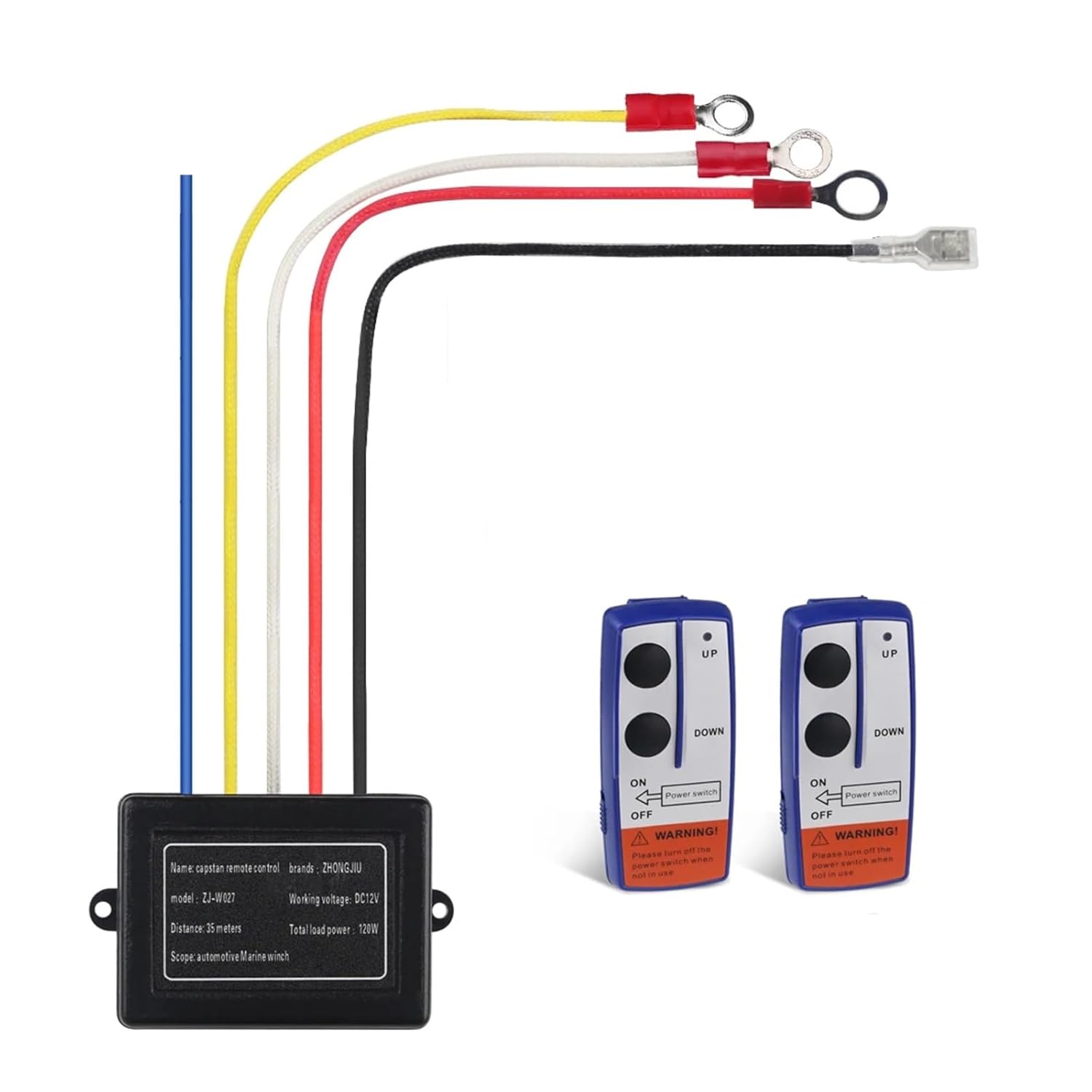 Winch Remote Contactor 12V 250A Winch Control Solenoid Relay Twin Wireless Remote Kit CIMWJOPS(CZ349)