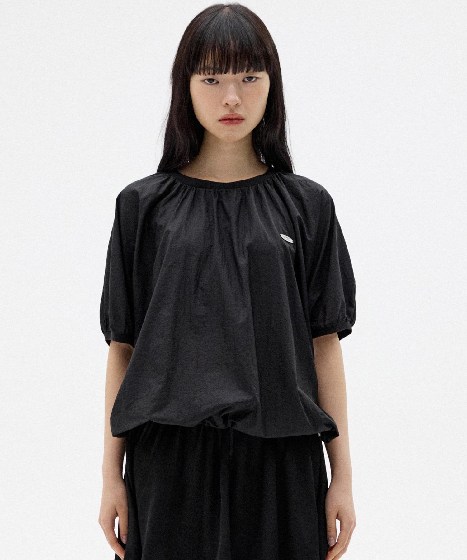 Oioi Collection Logo Wappen Sheer Nylon Top [Black] Black/S