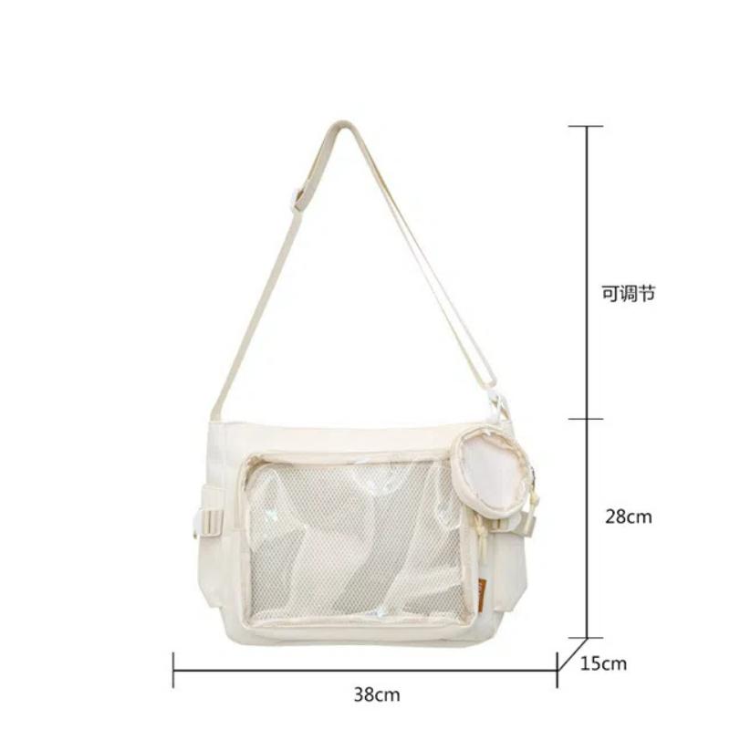New Preppy Style Girl Cute Kawaii Ulzzang Ita Bag Y2K Large Capacity Fashion Jk Uniform Shoulder Bag With Small Badge Bag