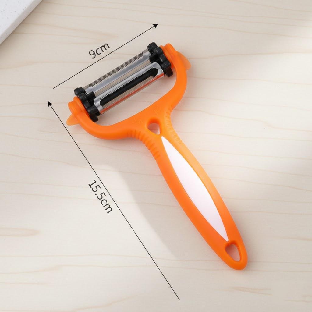 3 in 1 Multifunctional 360 Degree Rotary Peeler Kitchen Tool Fruit Veggie Carrot Potato Cutter Slicer оранжевый