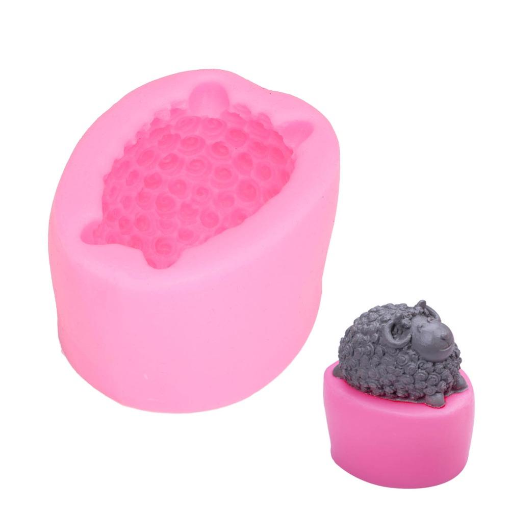 Three Dimensional Silicone Mold Fondant Mold DIY Hand Made Sheep Shape Mold 8.5 x 6.8 x 5cm Pink Chocolate Mold Chocolate Making