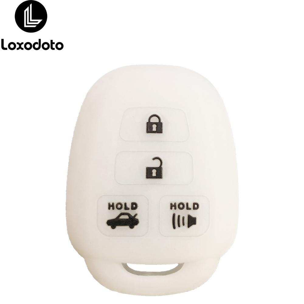 Silicone Car Key Case Fob Cover for Toyota CAMRY 2012 2013 2014 2015 Corolla 2014 2015 Prius C 4 Buttons Key Chain Wallet