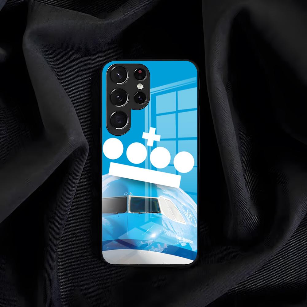 

Klm R-Royal D-Dutch Airlines Phone Case For Samsung S26 S25 Edge S24 S23 S22 S21 S20 Ultra Plus FE Glass Cover Galaxy S25 Ultra