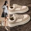 Klobige Plateau-Sneaker für Damen, atmungsaktiv, zum Schnüren, rutschfeste Wanderschuhe, PU-Leder, bequeme Workout-Tennisschuhe, leichte Damen-Sneaker