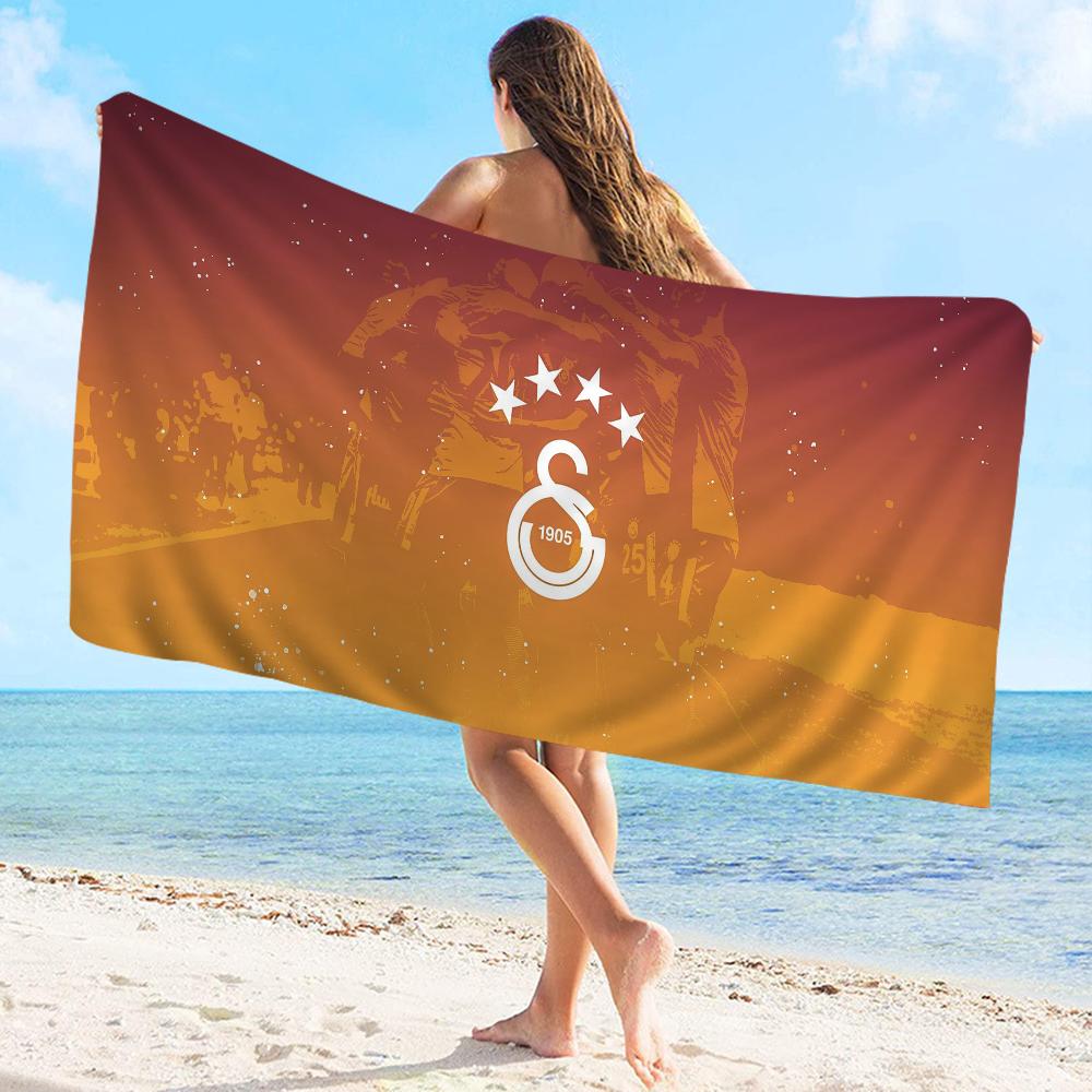 1905-G-Galatasaray Logo Towel Microfiber Beach Towel Absorbent Quick Dry Soft Yoga Swimming Resort Mountain Climbing Towel
