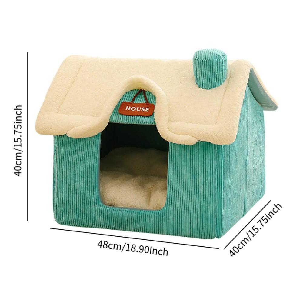 Foldable Pet House Semi Enclosed Cat House Winter Warmer Pet Bed House for Small Dogs Cats Puppy Kitten Shelter Cave