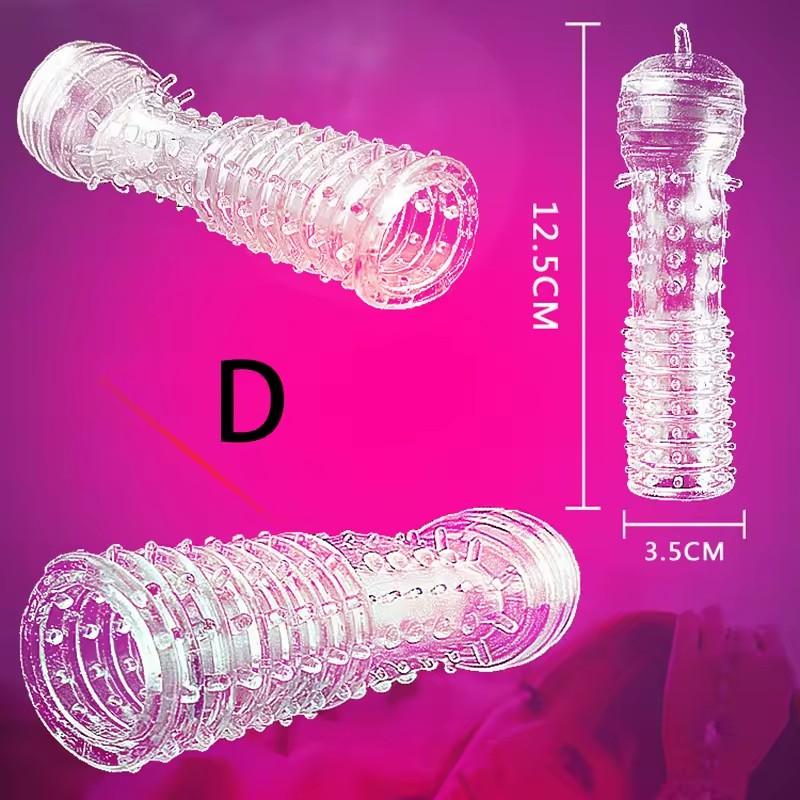 1PCS Reusable Dotted Spike Penis Sleeve for Men Delay Ejaculation Adult Sex Toy Cock Extender Dildo Cover