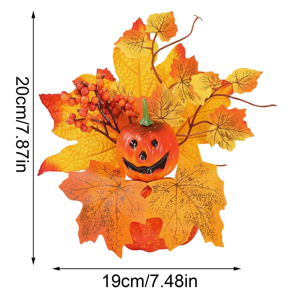 Halloween Artificial Pumpkin Maple Leaves Ornaments Autumn Harvest Decoration Thanksgiving Autumn Pumpkin Home Party Ornaments