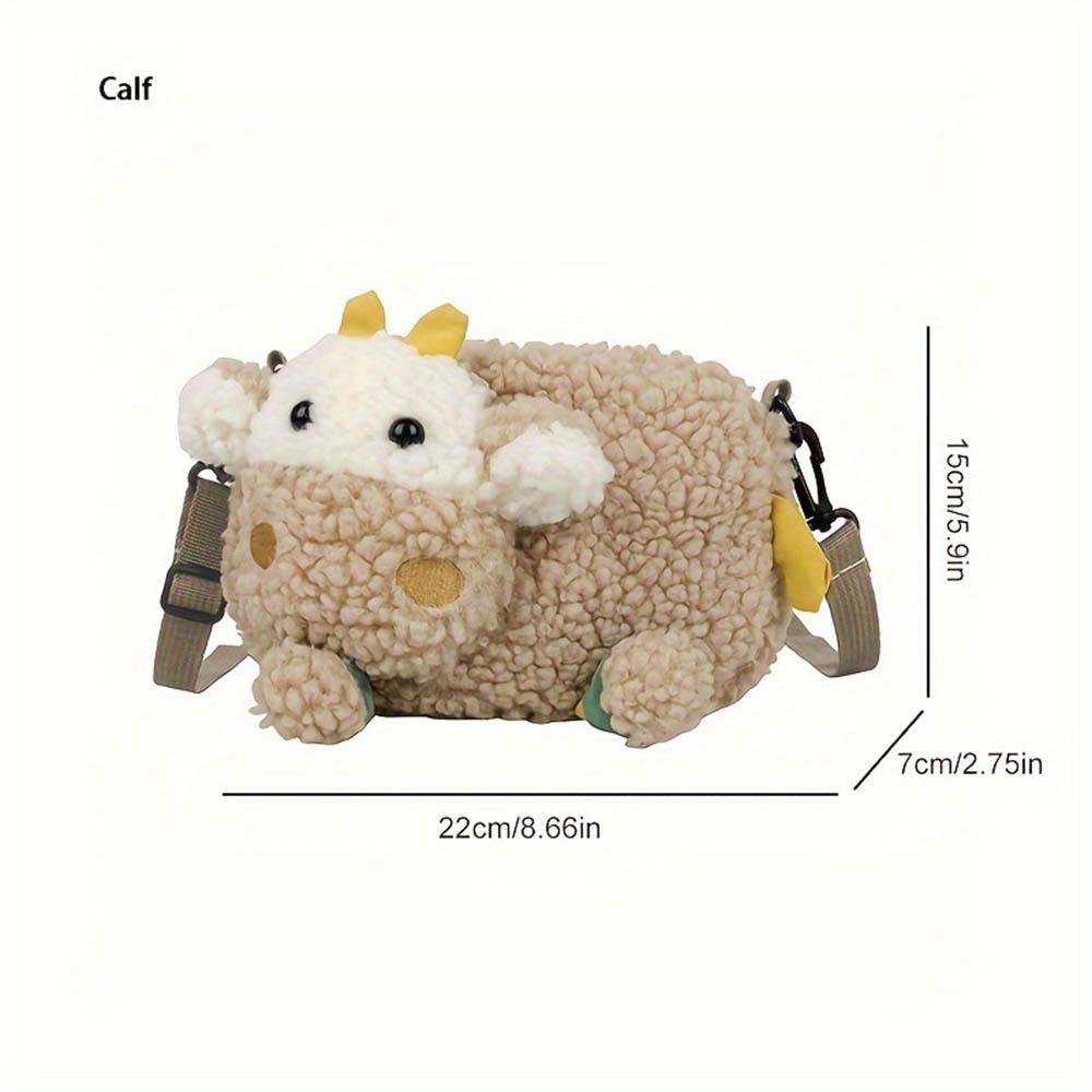 Women's large capacity plush crossbody bag, cute doll shoulder bag, lightweight travel backpack for women when traveling