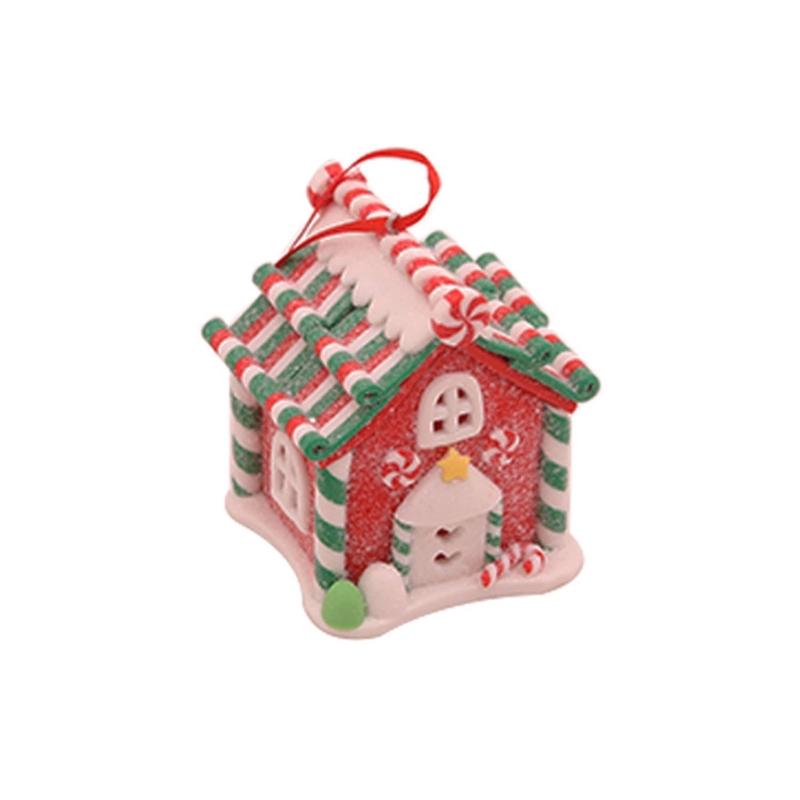 Adorable Christmas House Ornament Handmade Clay Realistic Christmas Hanging Pendants for Home Ornaments Holiday Decors