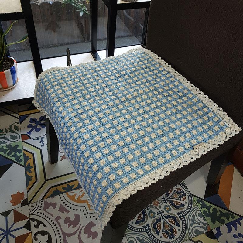 Seat Cushion Lace-up Thick Fabric Four Seasons Seat Cushion Summer Cotton Linen Office Student Dining Chair Stool Cushion