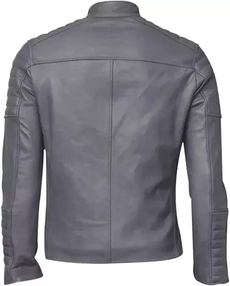 Handmade Lambskin Soft Real Men Jacket Gray Stylish Genuine Lambskin Leather