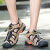 Fashion Summer Soft Comfort Men Sandals Genuine Leather Mens Casual Shoes Outdoor Men Thick Soled Leather Sandals Beach Hollow Out Shoes