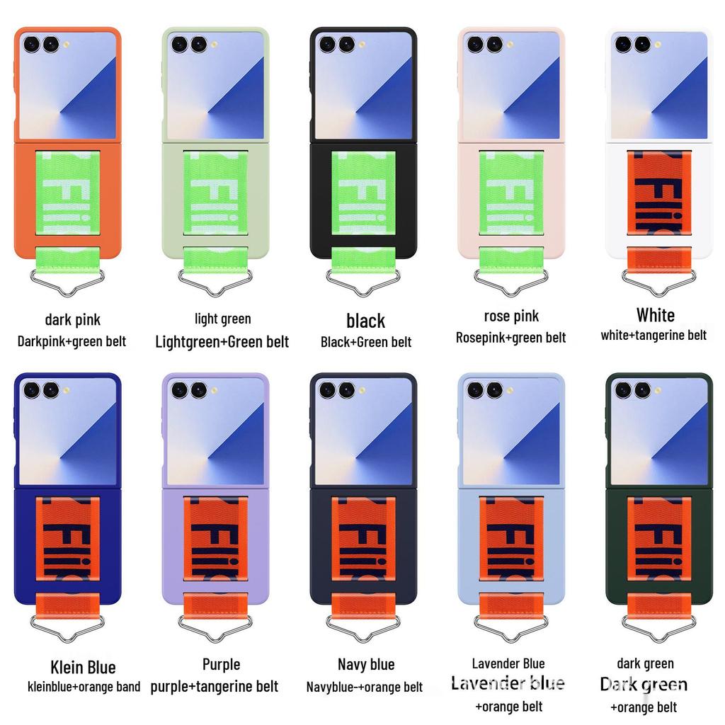 Samsung Z Flip7 Modieuze Matte Beschermhoes met B-Gesp Lanyard & Valbestendig Ontwerp