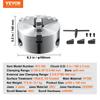 3-Jaw Lathe Chuck, 6'', Self-Centering Lathe Chuck, 0.14- 6.3 in/3.5-160 mm Clamping Range with T-key Fixing Screws Reversible Jaws, for Lathe 3D
