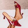 Nya Högklackade Damskor Stilettklackar Spetsiga Sandaler och Tofflor