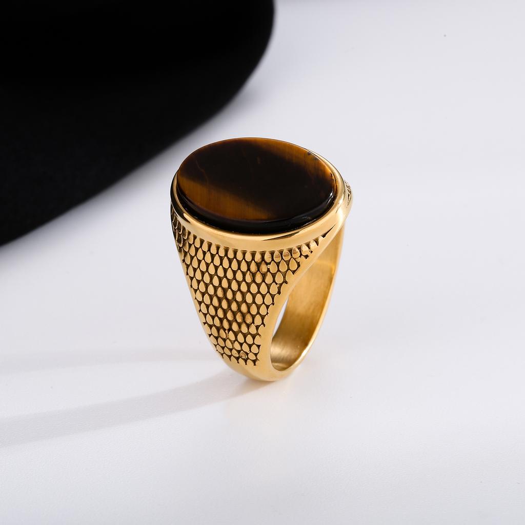 Klassische Herrenringe aus hochwertigem 316L-Edelstahl mit Onyx Trendschmuck