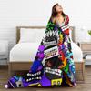 Geometrie Gaming Gestrichelt Flanelldecke Winter Super Weiche Überwurfdecke für Mädchen Jungen Schlafzimmer Lustige Tagesdecke Sofa Bettbezug