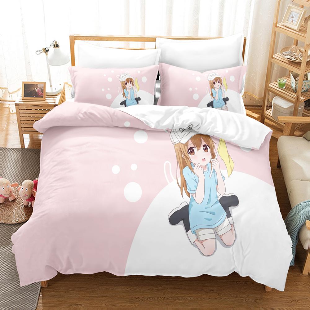 Premium 3D Print Cells At Work Cartoon Characters Image Bedding Duvet Covers And Pillowcases Boys And Girls Bedroom Decorative Textiles