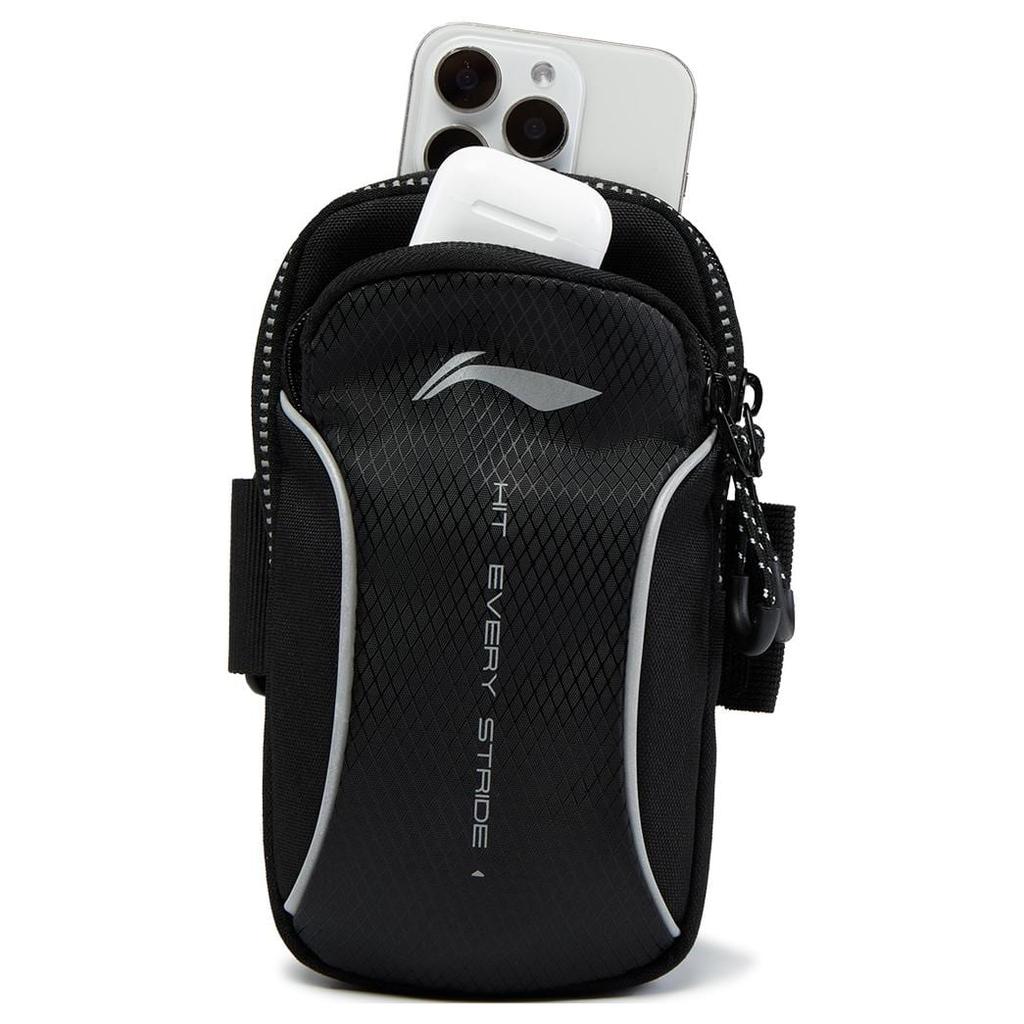 Li Ning Polyester Arms Bag Cell Phone Pouch Unisex Black ABDV087-1