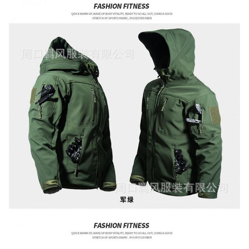 Soft Shell Suit Men's Outdoor Sharkskin Velvet Thermal Jacket