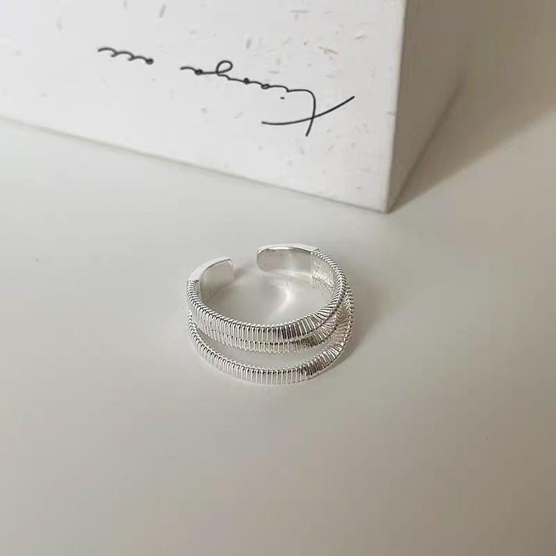 Red French Cute Girlish Bow Love Niche Design Alloy Ring Women'S Light Luxury High-End Sense