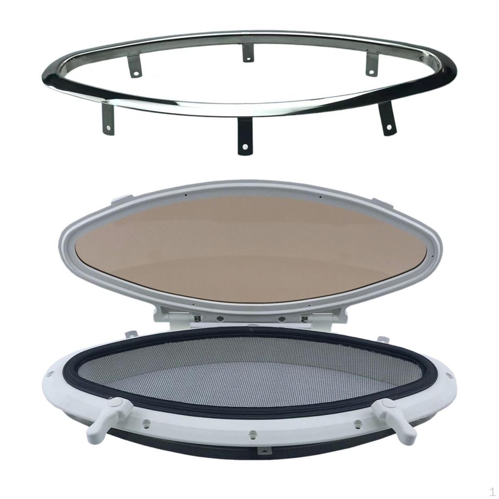 Boat Porthole Port Hole Water Resistant Replacement Accessory Solid with Net Marine Portlight Hatch