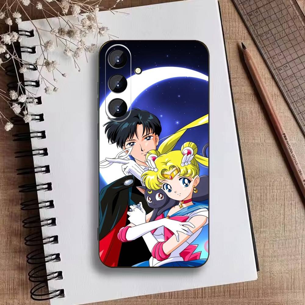 Cartoon G-Sailor M-Moons Phone Case For Samsung Galaxy A73,A21s,A22,A31,A52,A53,A71,A41Soft Black Shell