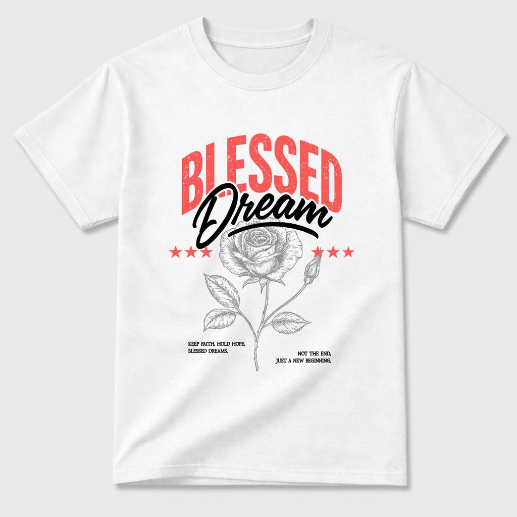 Blessed Dream Graphic Tee. Streetwear Brand Graphic T-Shirt. Max 90 Infrared
