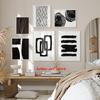 Black and White Abstract Poster Print Canvas Painting Minimalist Modern Neutral Wall Art Picture for Living Room Home Decor