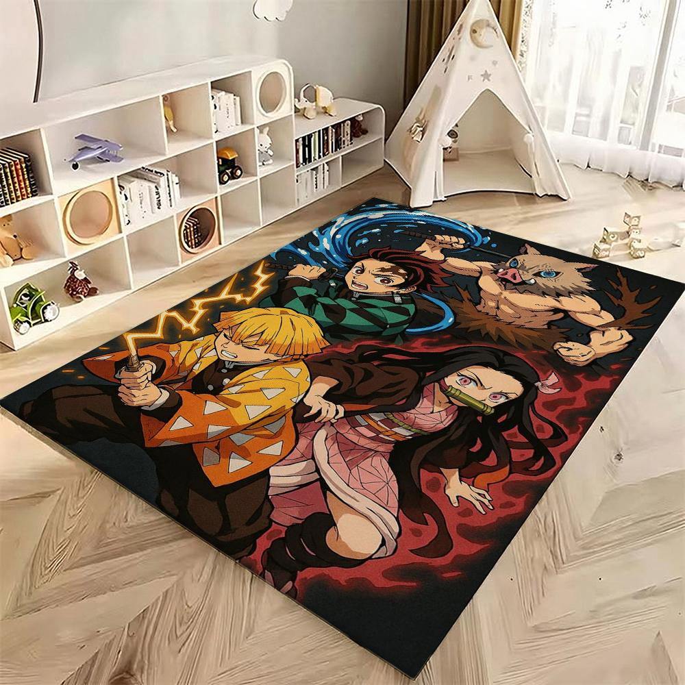 Demon Slayer Character Collection Indoor Rug Thick Nonslip Carpet For Study Reading Area Home Decor Halloween Gift