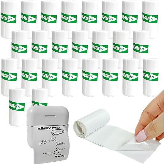 25PCS Mini Printer Paper, Mini Thermal Printer Paper, Thermal Sticker Paper, Mini Thermal Printer Sticker Paper, Ldeal for Photos, Journals, Notes,