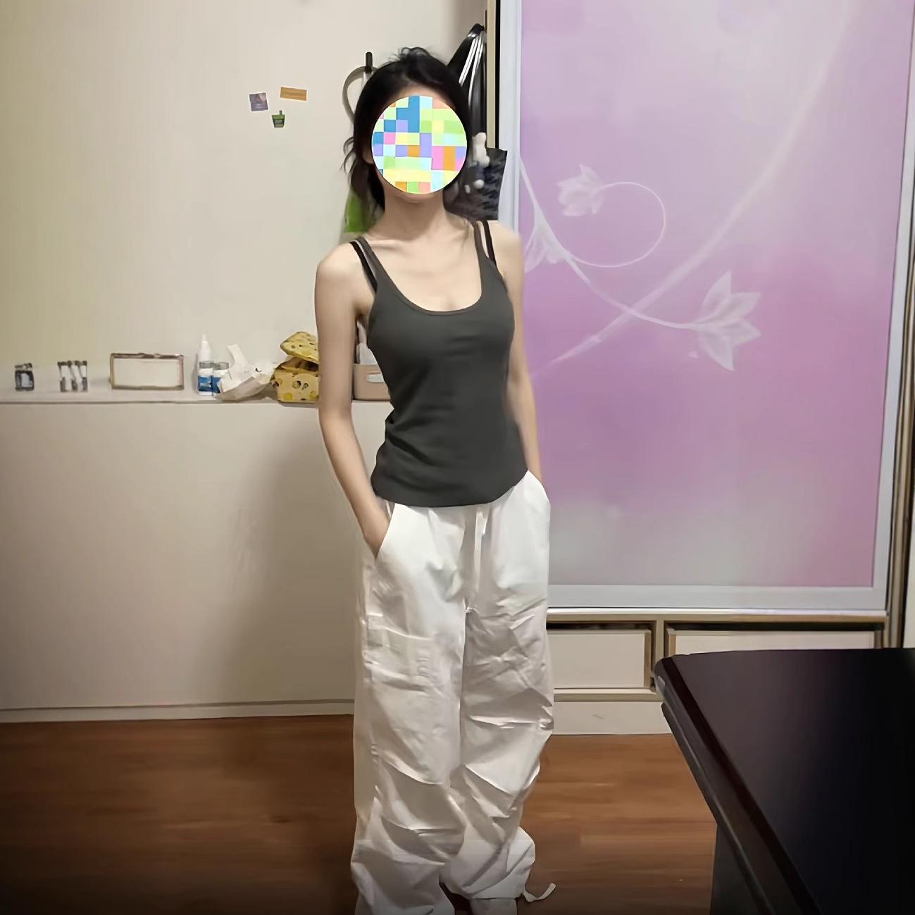 

Американские женские белые парашютные брюки карго: Лето 2025, Высокая талия, Свободный крой, Прямые широкие брючины XL [Premium Edition] белый