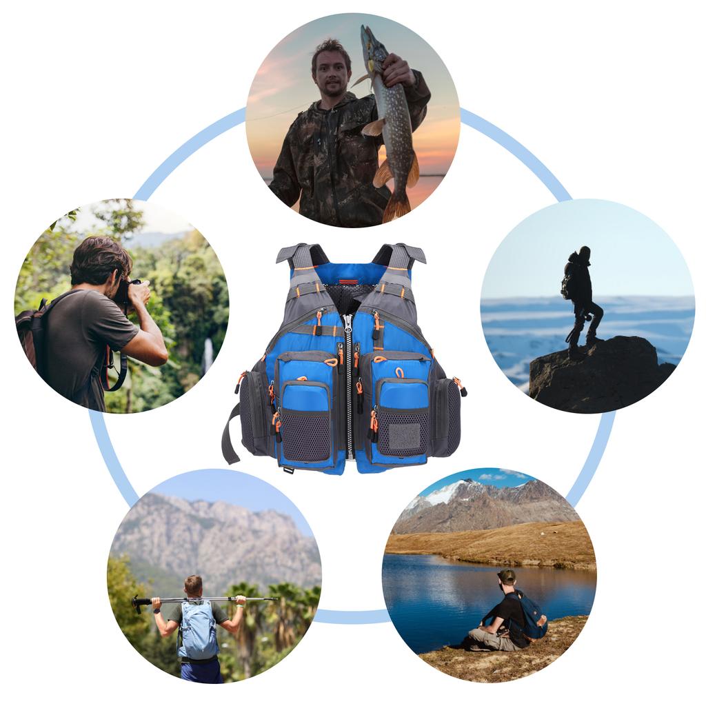 Outdoor Breathable Padded Fishing Life Vest Superior 209lb Bearing Life Safety Jacket Swimming Sailing Waistcoat Utility Vest